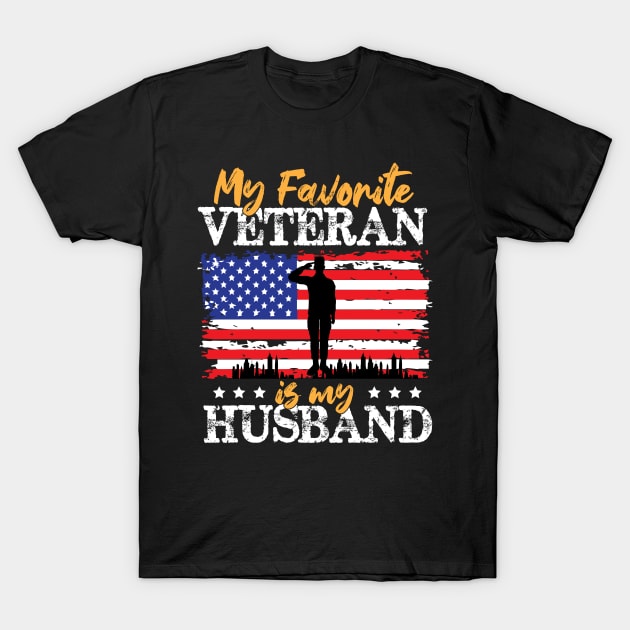 My Favorite Veteran Is My Husband,  Us Marine Veteran, Us Veterans Day Gift T-Shirt by printalpha-art